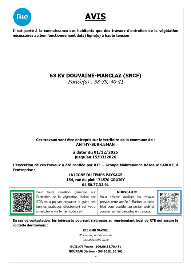 AVIS TRAVAUX DENTRETIEN