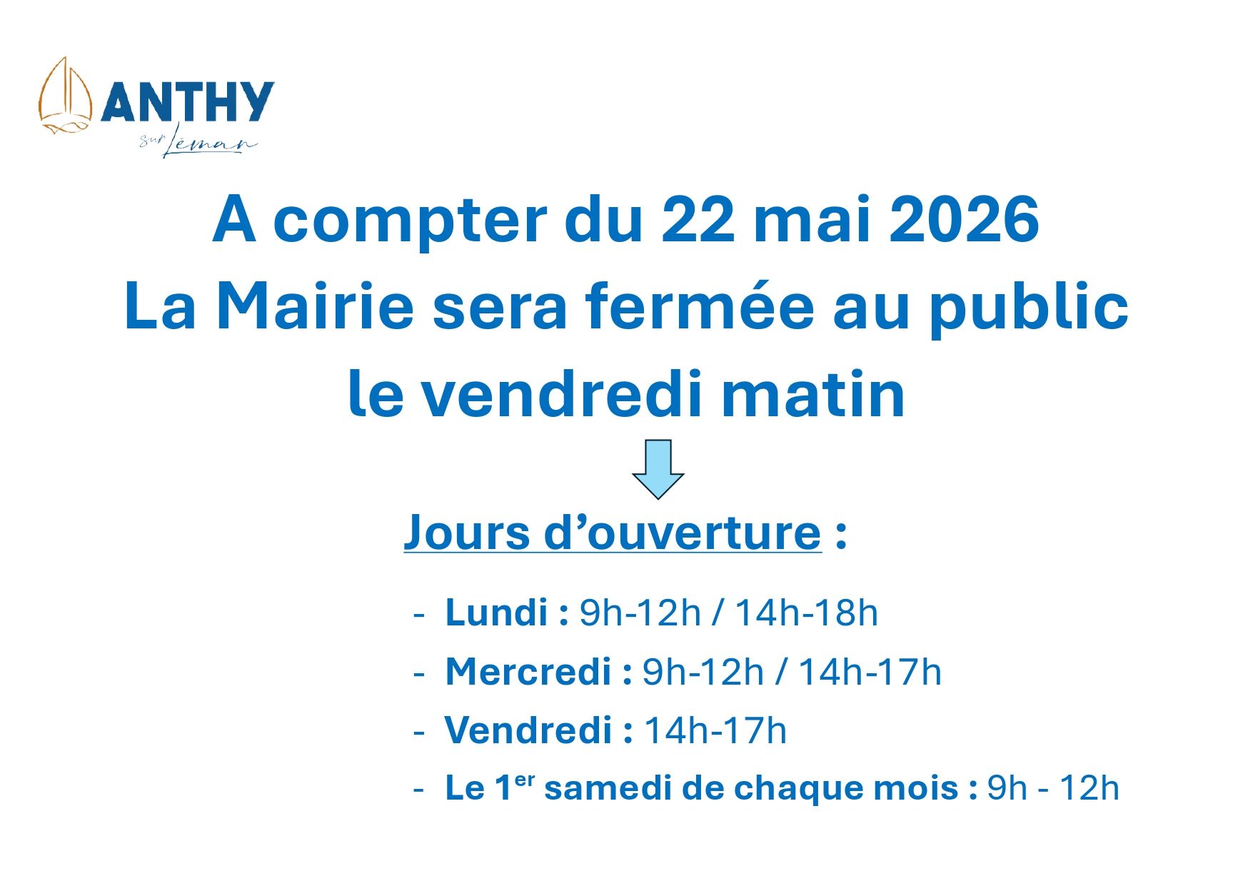 AFFICHAGE FERMETURE